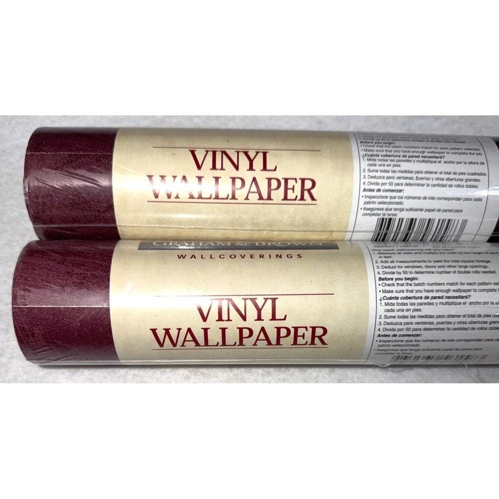 NEW Lot of 2 Graham & Brown Luxury Vinyl Wallpaper Pattern 56158 Batch 064